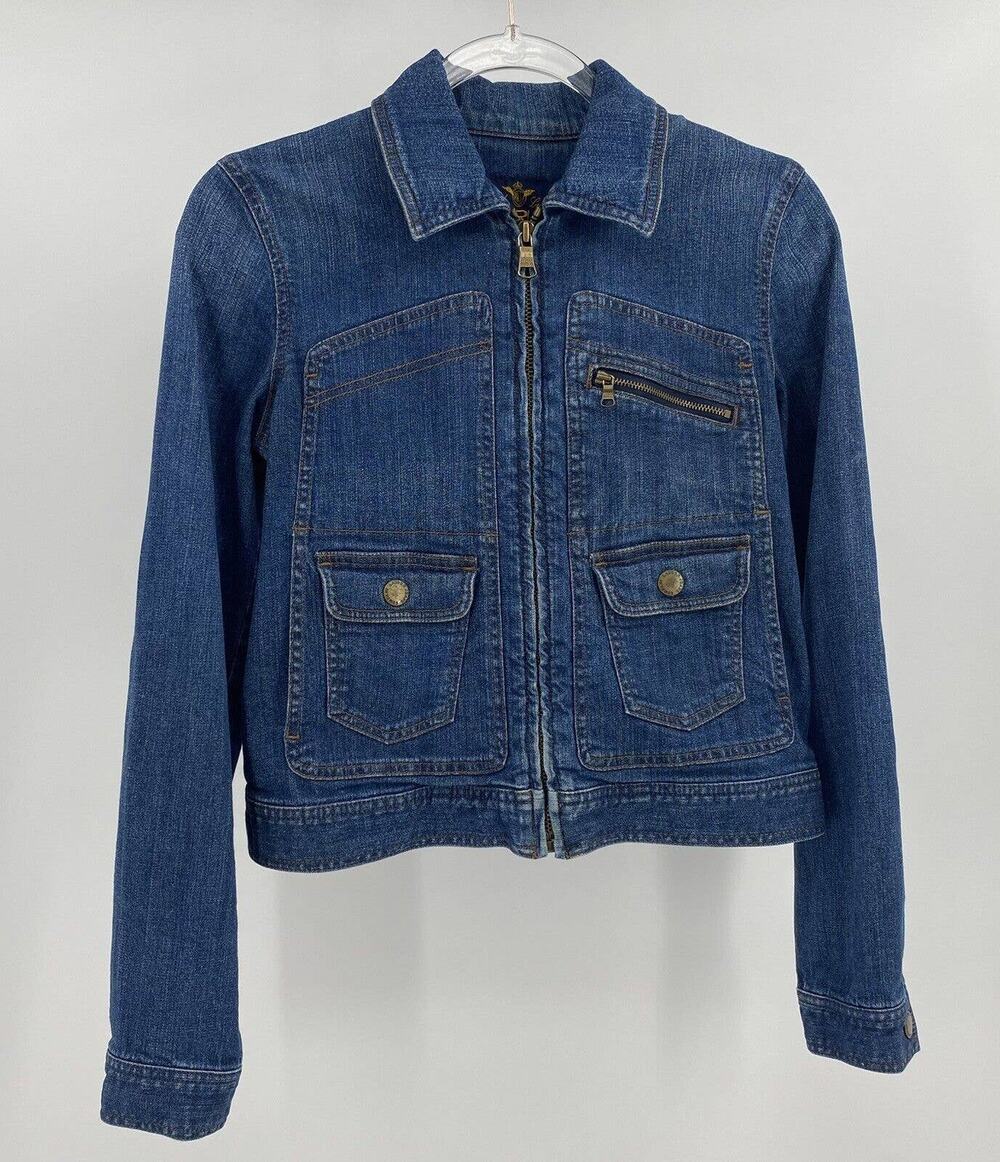 Ralph Lauren Jeans Co. Medium Wash Zip Front Denim Jacket Size S